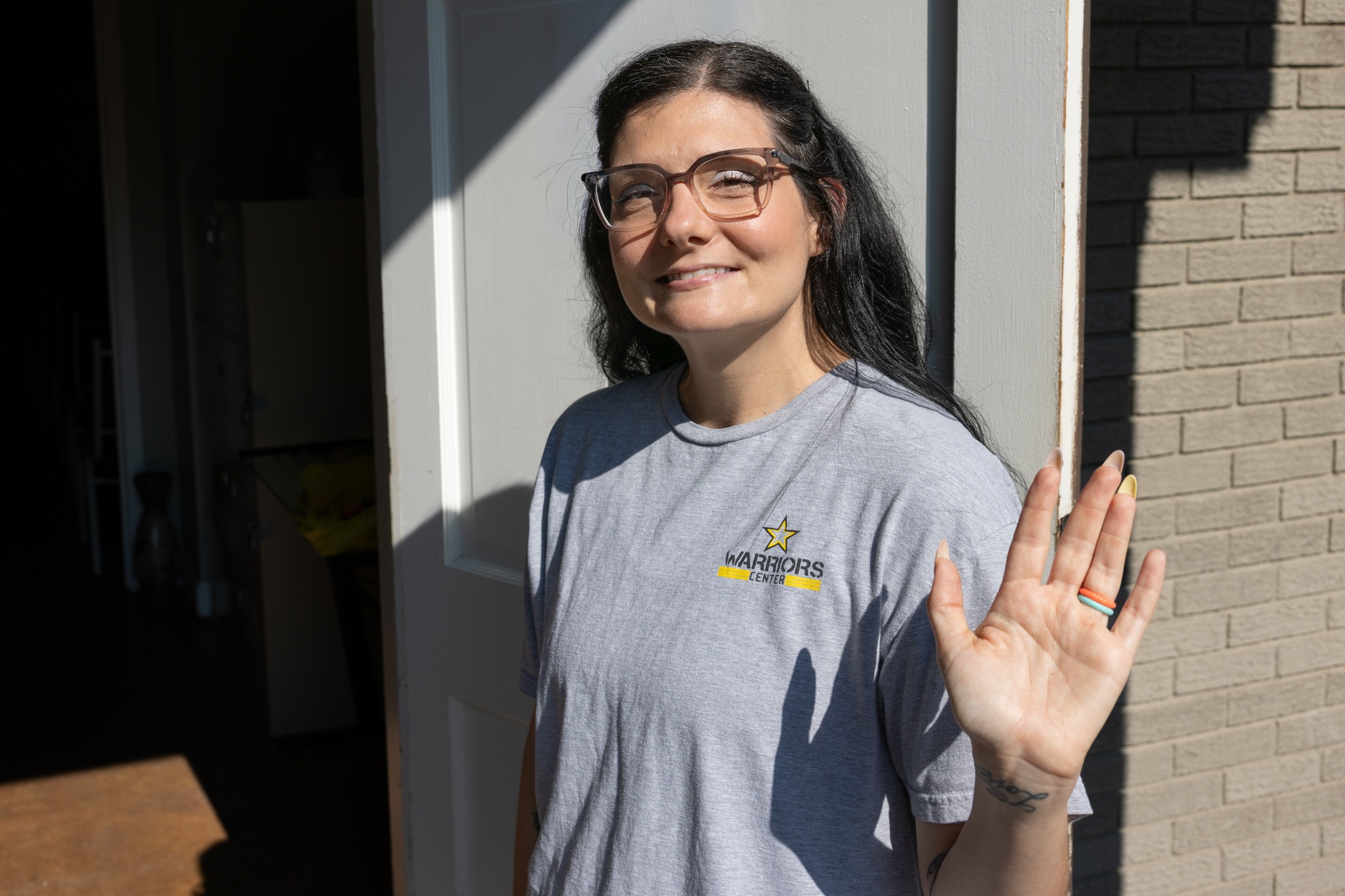 Angelina McClain outside the Warriors Center Olive Branch campus