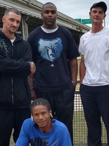 Antwone Harris during a Warriors Center work trip while he was a resident